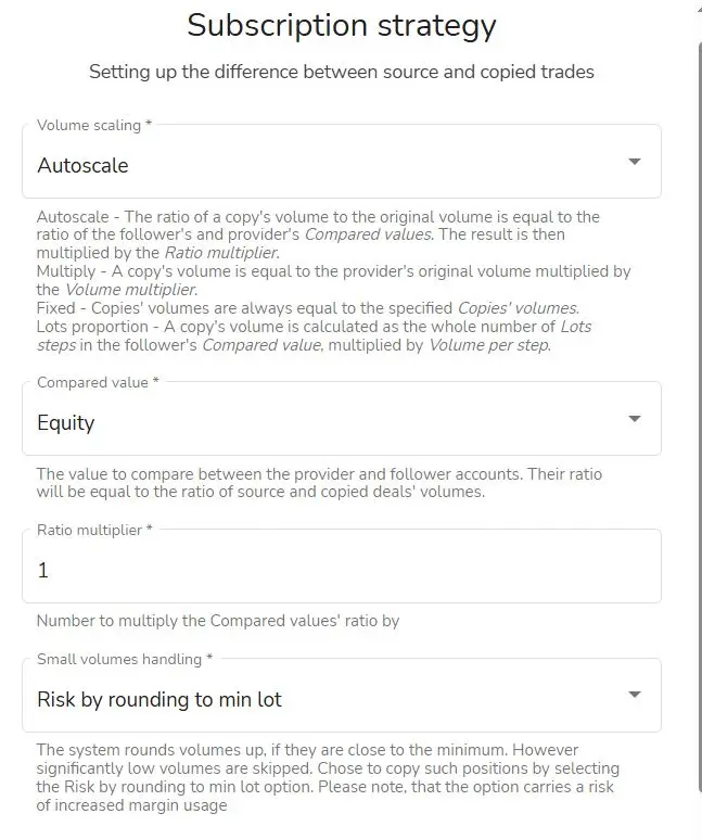 BlackBull Markets Copytrading setup - Step 3 Accuracy Settings